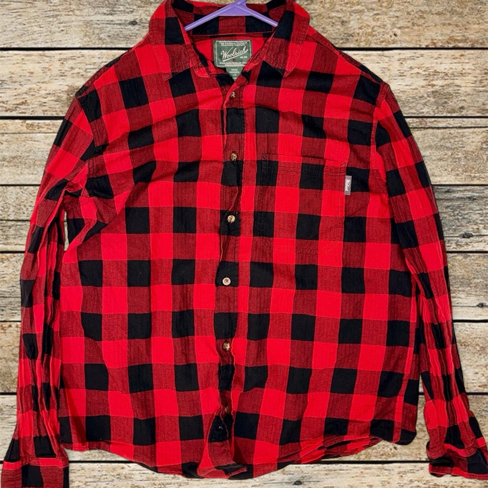 Woolrich Red and Black Checkered Men's Shirt